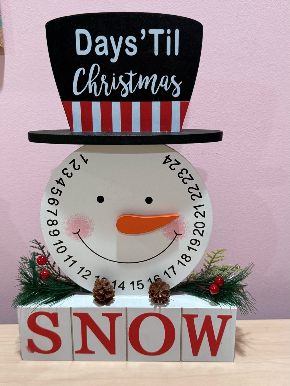 Holiday Snowman Countdown Decor - White and Black